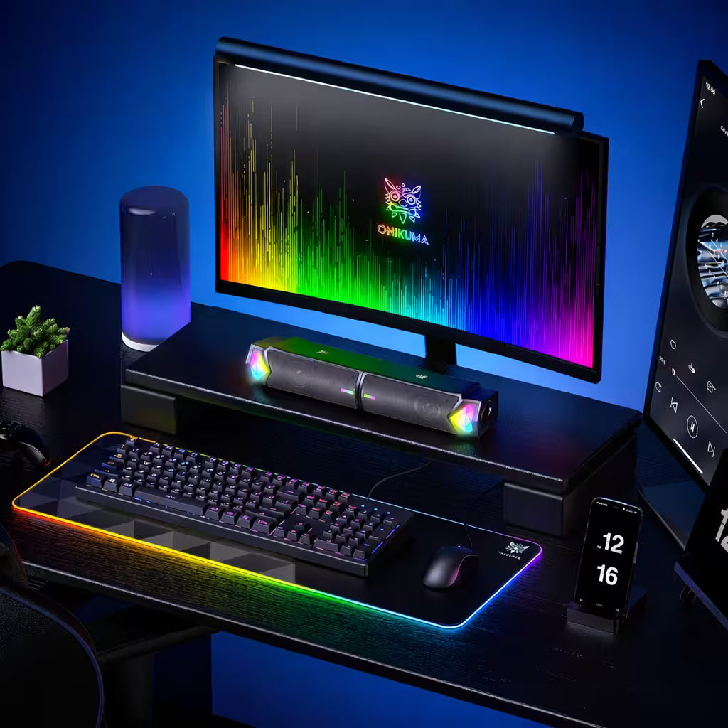 Parlantes ONIKUMA L1 RGB Modulares 2en1 – 10W RMS | Bluetooth 5.3 | Barra o Estéreo