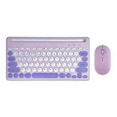 Combo Teclado y Mouse Inalámbrico AS-211 - Morado | Triple Conexión BT+2.4G 78 Teclas USB-C 40H