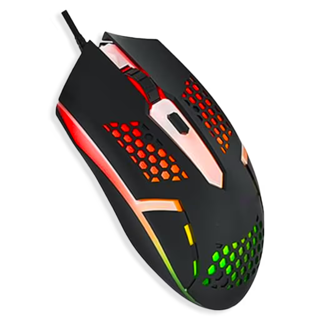 Mouse Gamer M37 - Diseño Honeycomb RGB | 3 DPI 1600 Cable 1.3m | Ultra Ligero 72g