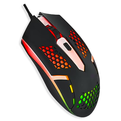 Mouse Gamer M37 - Diseño Honeycomb RGB | 3 DPI 1600 Cable 1.3m | Ultra Ligero 72g