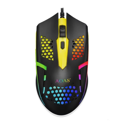 Mouse Gamer M37 - Diseño Honeycomb RGB | 3 DPI 1600 Cable 1.3m | Ultra Ligero 72g