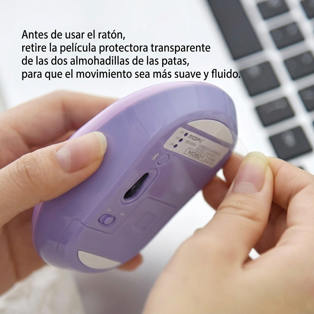 Mouse Inalámbrico Silencioso MOFII M5 MD Morado - Dual Mode Bluetooth 2.4G DPI 1600