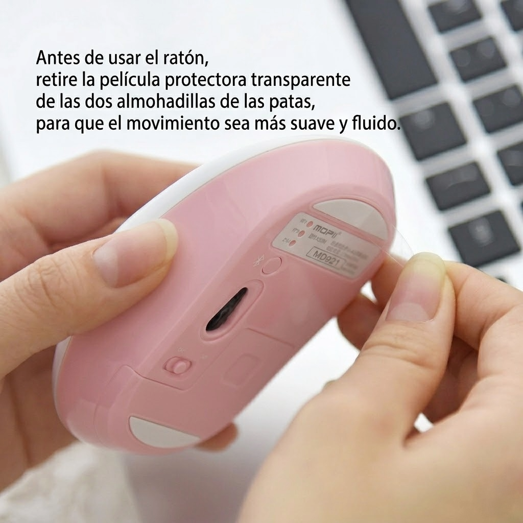 Mouse Inalámbrico Silencioso MOFII M5 MD Rosado - Dual Mode Bluetooth 2.4G DPI 1600