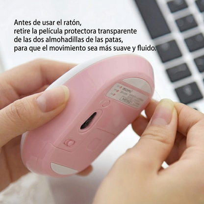Mouse Inalámbrico Silencioso MOFII M5 MD Rosado - Dual Mode Bluetooth 2.4G DPI 1600