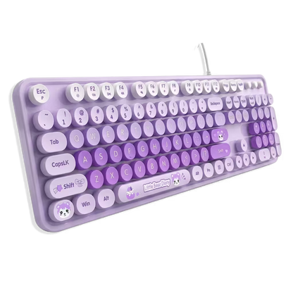 Teclado Cable MOFii Sweet Morado - 104 Teclas Retro USB Multimedia