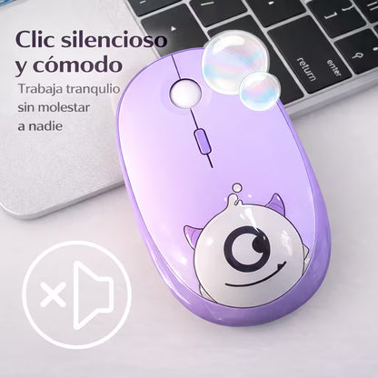 Combo Teclado y Mouse Inalámbrico Weibo WB-216 - Morado | 105 Teclas Redondas Retro | 10m | 2.4G