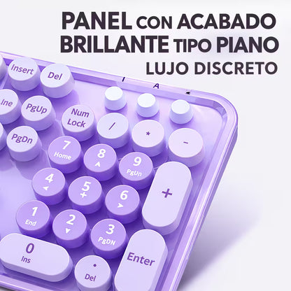Teclado Cable MOFii Sweet Morado - 104 Teclas Retro USB Multimedia