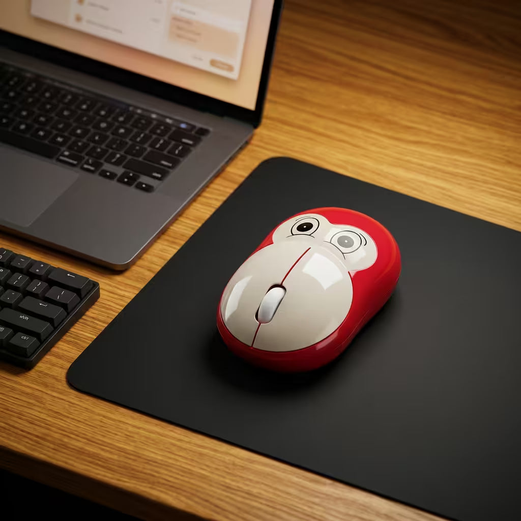 Mouse Inalámbrico Silencioso MOFII M7 Rojo - Diseño Mono 1200 DPI 2.4G Ergonómico