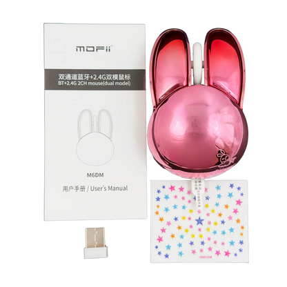 MOUSE INALAMBRICO SILENCIOSO MOFII | M6DM ROSADO ELECTROPLATA