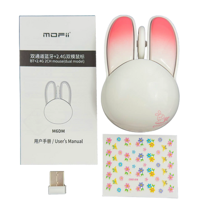 MOUSE INALAMBRICO SILENCIOSO MOFII | M6DM BLANCO-ROSADO