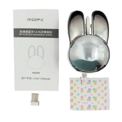 MOUSE INALAMBRICO SILENCIOSO MOFII | M6DM PLATEADO