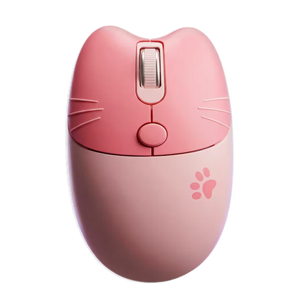 Mouse Inalámbrico MOFii M3 Rosado - Silencioso 2.4G 1600 DPI Gato Ergonómico