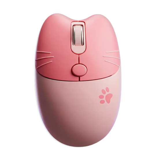 Mouse Inalámbrico MOFii M3 Rosado - Silencioso 2.4G 1600 DPI Gato Ergonómico