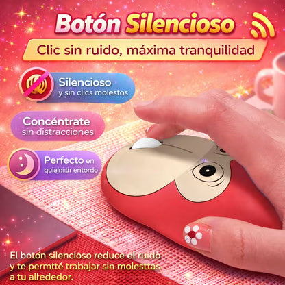 Mouse Inalámbrico Silencioso MOFII M7 Rojo - Diseño Mono 1200 DPI 2.4G Ergonómico