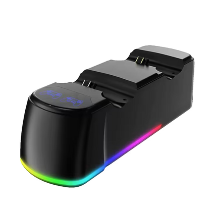 Base de Carga Dual PS4 RGB Negra – 2 Controles DualShock 4 | PS4, Slim y Pro