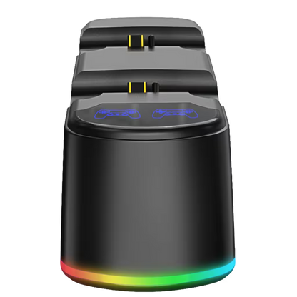 Base de Carga Dual PS4 RGB Negra – 2 Controles DualShock 4 | PS4, Slim y Pro