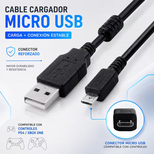 Cable de Datos y Carga USB Alta Resistencia DOBE | Compatible PS4 y Xbox One