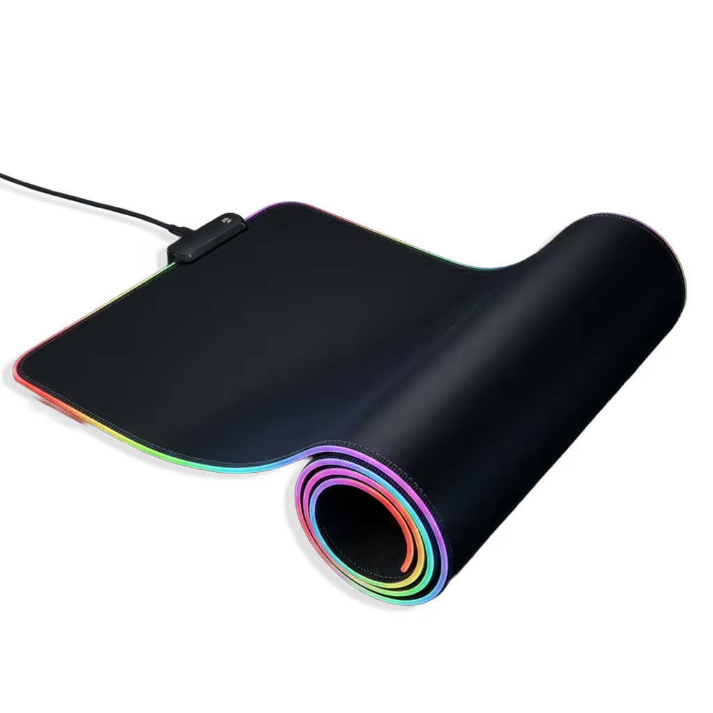 Pad Mouse Gamer RGB 80x30cm | Base Antideslizante Superficie Suave Costura Reforzada