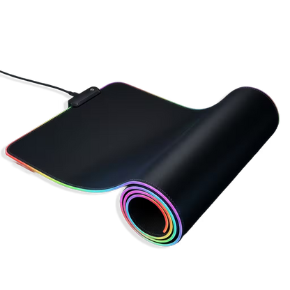 Pad Mouse Gamer RGB 80x30cm | Base Antideslizante Superficie Suave Costura Reforzada