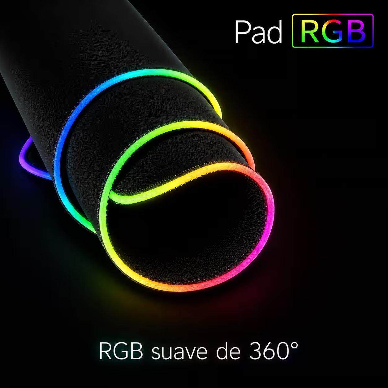 Pad Mouse Gamer RGB 80x30cm | Base Antideslizante Superficie Suave Costura Reforzada