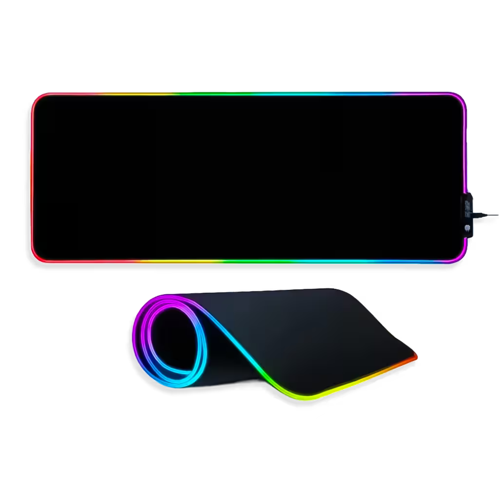Pad Mouse Gamer RGB 80x30cm | Base Antideslizante Superficie Suave Costura Reforzada