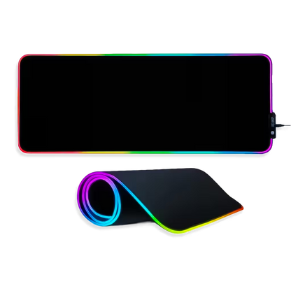 Pad Mouse Gamer RGB 80x30cm | Base Antideslizante Superficie Suave Costura Reforzada