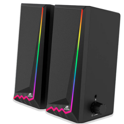 Parlantes RGB JEQANG JS-706 – Sonido Envolvente 360° | 7 LEDs | USB 5V