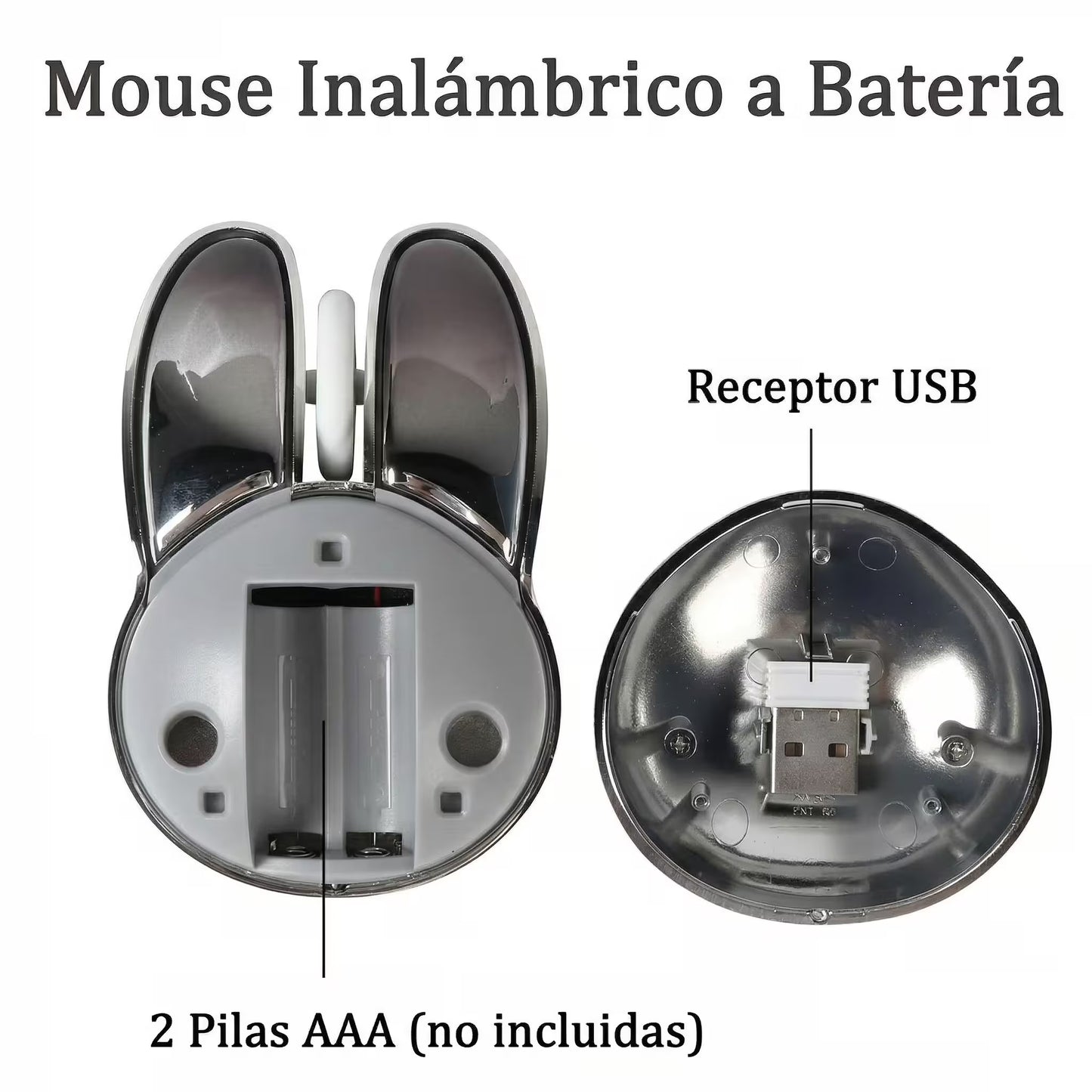 Mouse Inalámbrico Mofii M6 DM - Plateado Rabbit Ear | Triple Conexión Bluetooth 2.4G Silencioso