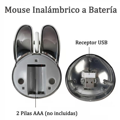 Mouse Inalámbrico Mofii M6 DM - Plateado Rabbit Ear | Triple Conexión Bluetooth 2.4G Silencioso