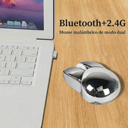 Mouse Inalámbrico Mofii M6 DM - Plateado Rabbit Ear | Triple Conexión Bluetooth 2.4G Silencioso