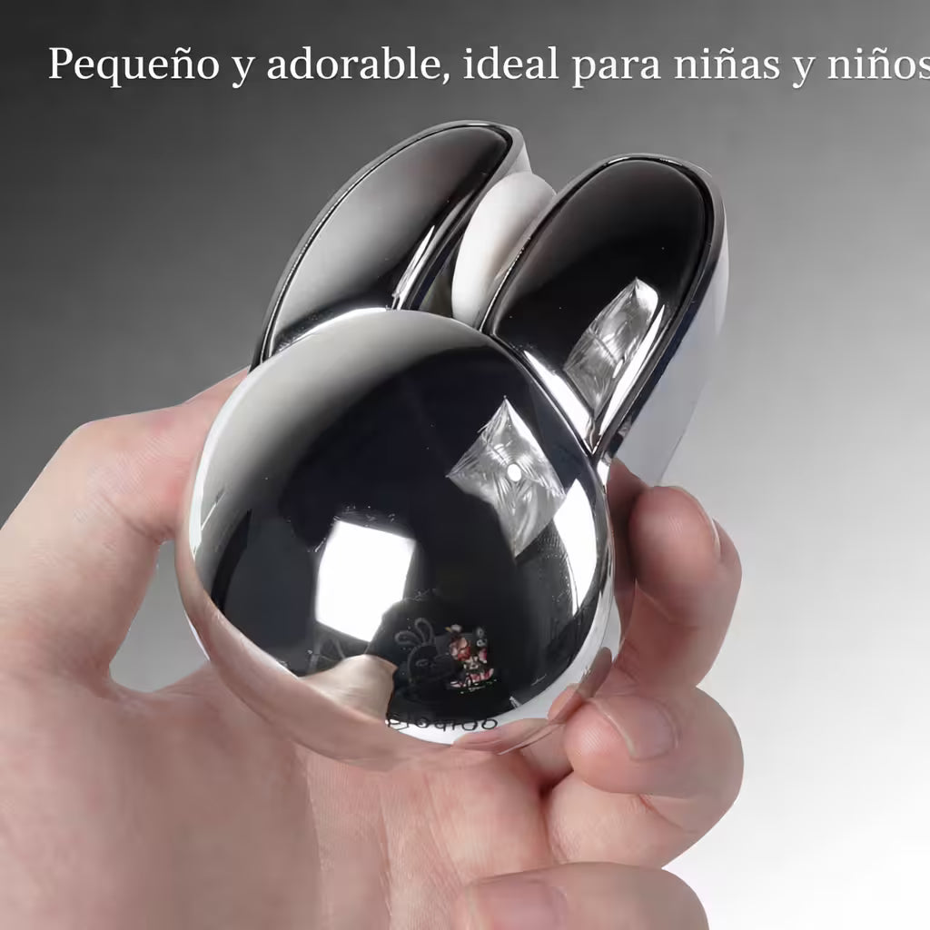 Mouse Inalámbrico Mofii M6 DM - Plateado Rabbit Ear | Triple Conexión Bluetooth 2.4G Silencioso