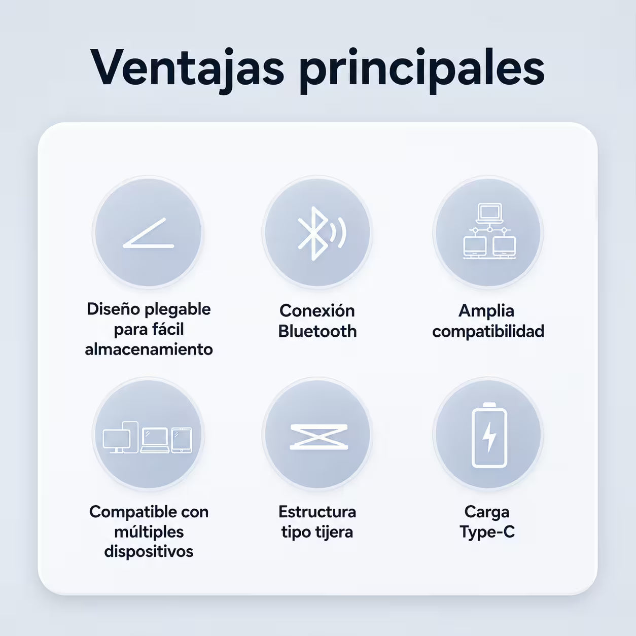 Teclado Plegable Bluetooth AOAS A-1006 Negro – Compacto | QWERTY con Ñ | BT + USB | Portátil