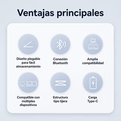 Teclado Plegable Bluetooth AOAS A-1006 Negro – Compacto | QWERTY con Ñ | BT + USB | Portátil