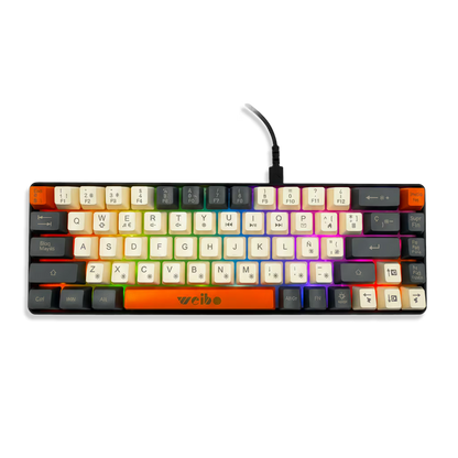 Teclado Gamer Weibo WB-333: Compacto, Cable Tipo-C y Luz Multicolor