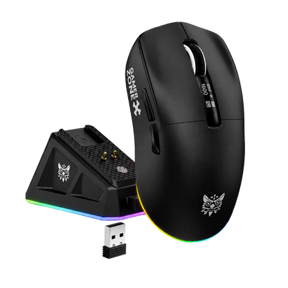 Mouse Gamer Inalámbrico Recargable ONIKUMA DM07 RGB 24000 DPI 1000Hz con Base de Carga