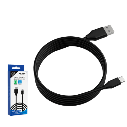 Cable USB-A a USB-C DOBE 2m – Carga + Datos | PS5 | Xbox Series X/S | Nintendo Switch | Móviles