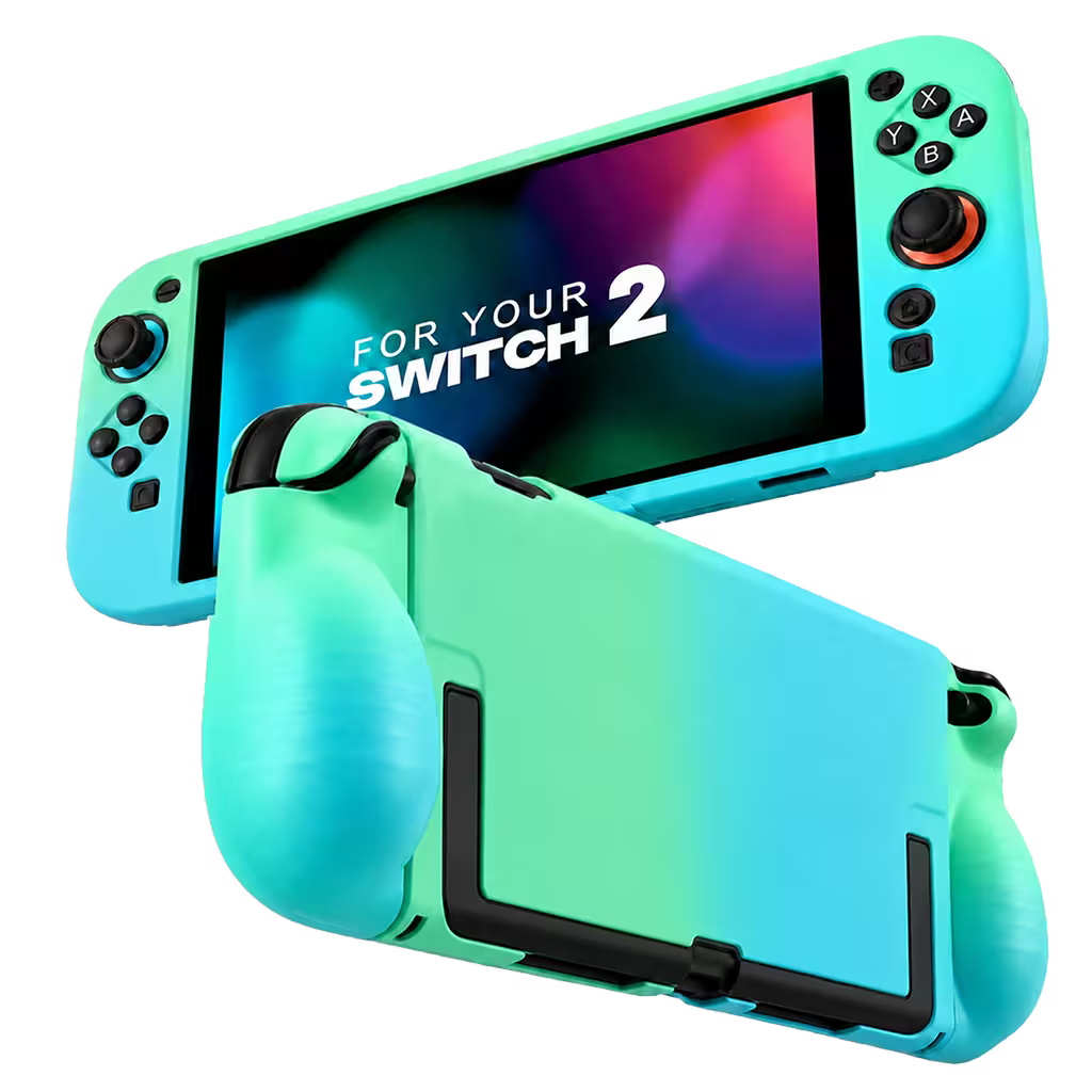 Carcasa Acrílica Nintendo Switch 2 – Degradado Verde Menta & Azul | Split Design