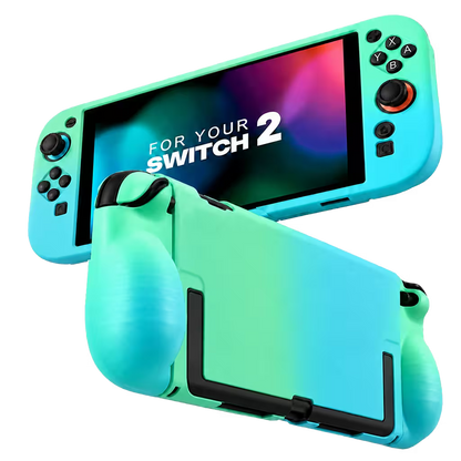 Carcasa Acrílica Nintendo Switch 2 – Degradado Verde Menta & Azul | Split Design
