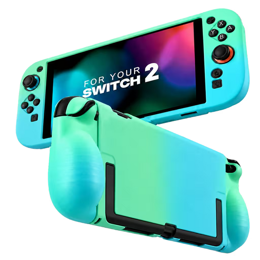 Carcasa Acrílica Nintendo Switch 2 – Degradado Verde Menta & Azul | Split Design