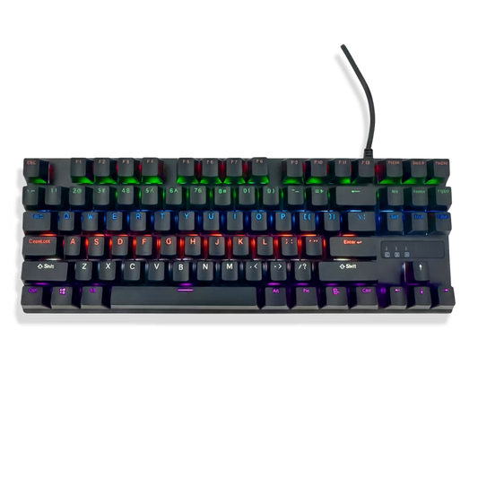 Teclado Mecánico Gaming 87 Teclas TKL | Antighosting y RGB de Alto Rendimiento | NEGRO
