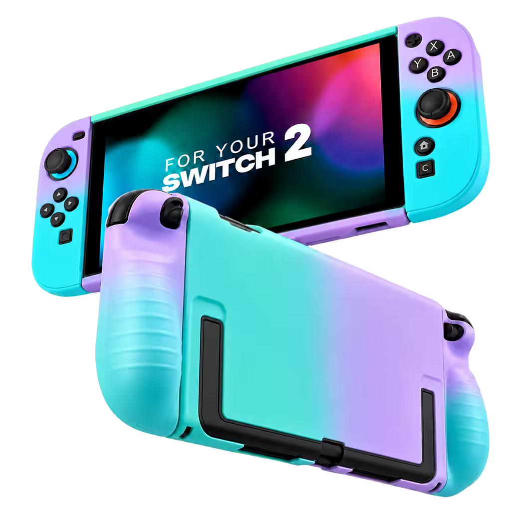 Carcasa Protectora Nintendo Switch 2 | Acrílica Degradado Verde Menta y Lila