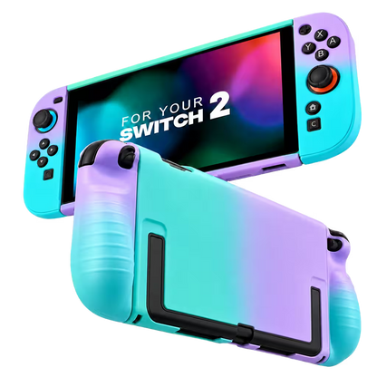 Carcasa Protectora Nintendo Switch 2 | Acrílica Degradado Verde Menta y Lila