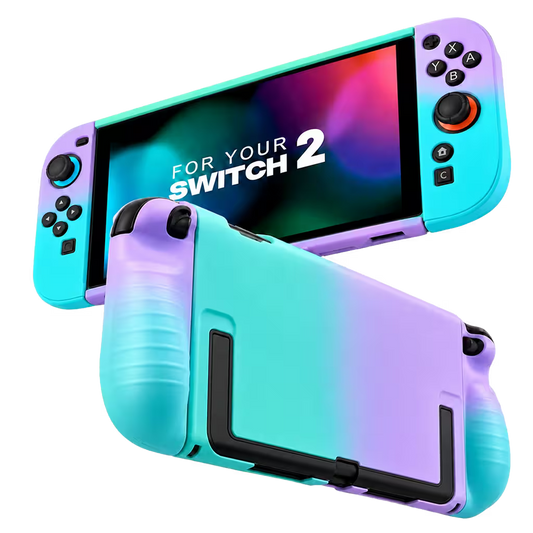 Carcasa Protectora Nintendo Switch 2 | Acrílica Degradado Verde Menta y Lila