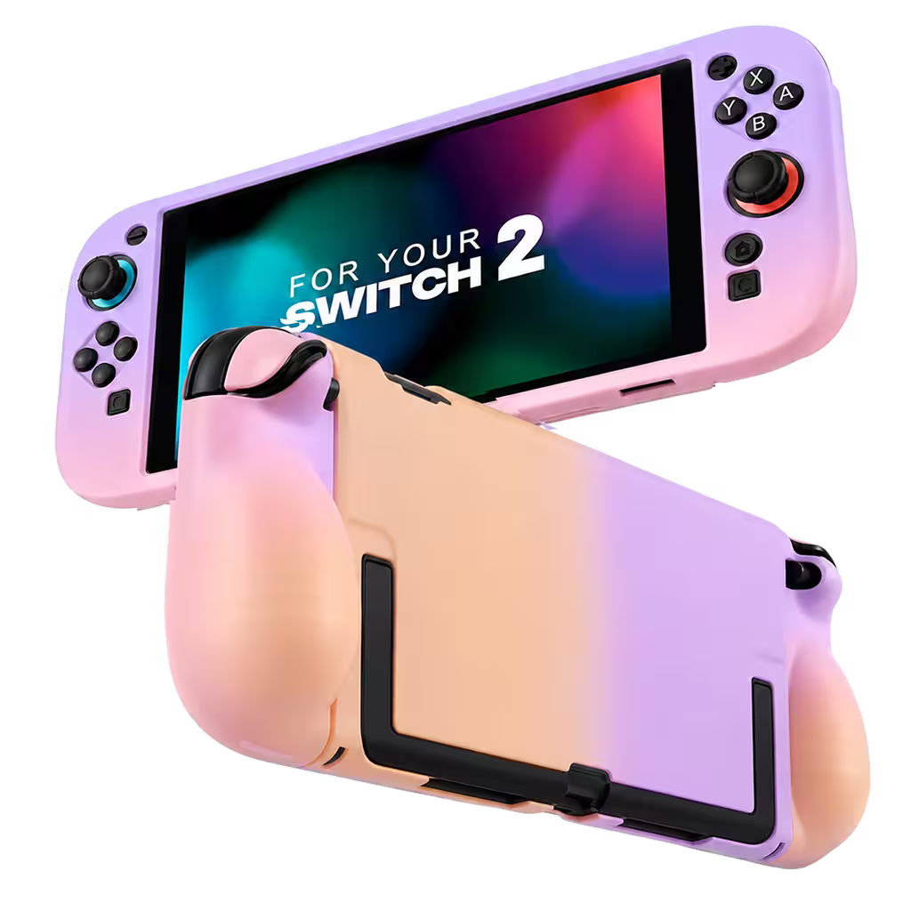 Carcasa Protectora Nintendo Switch 2 | Acrílica Degradado Rosado y Lila