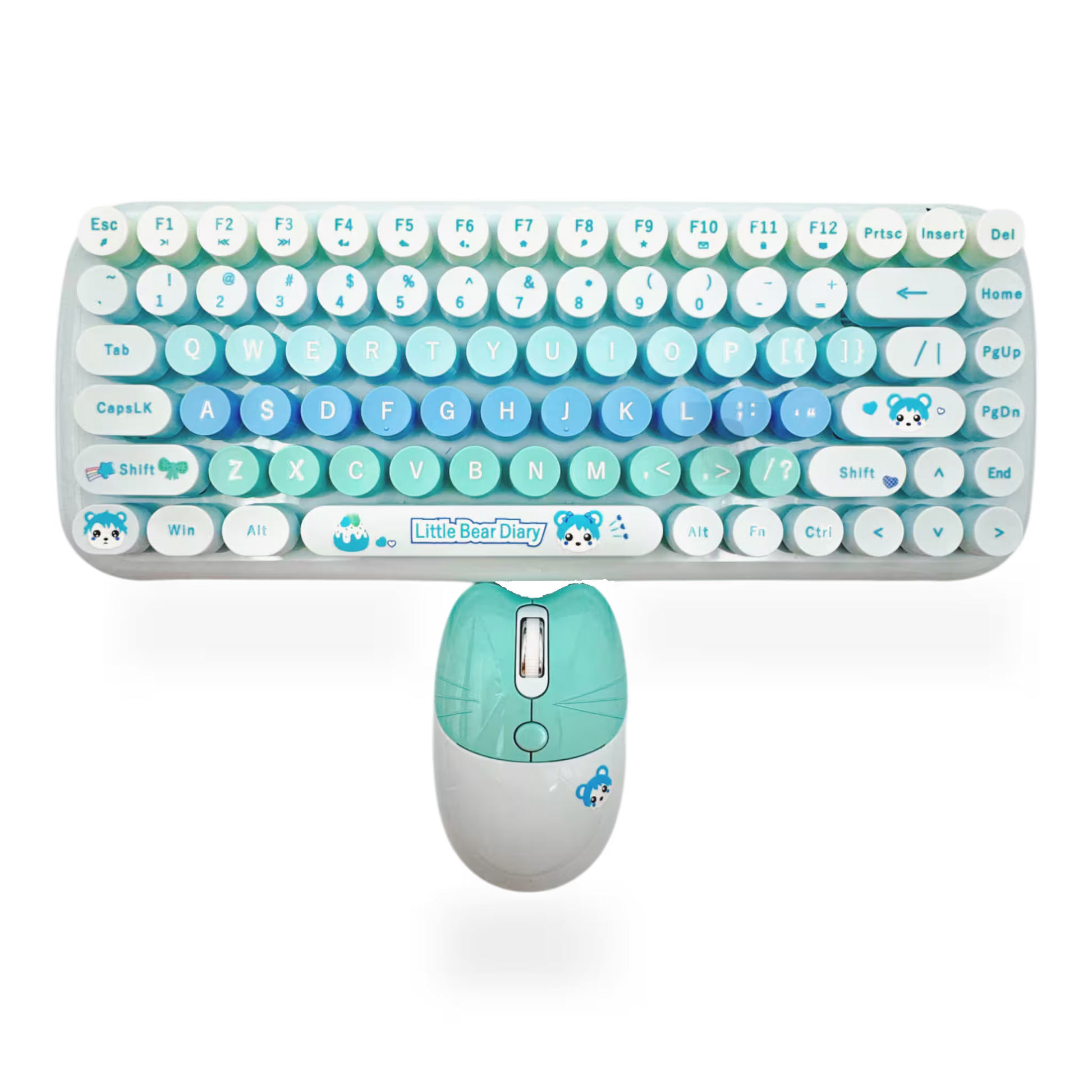 Combo Teclado y Mouse Inalámbrico MOFII Candy — Azul