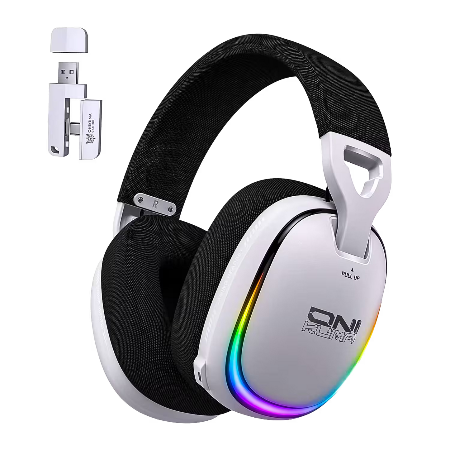 Audífonos Gamer Inalámbricos Onikuma GT805 Blanca| 4 en 1 | Mic Oculto ENC | 60H Batería | PS5, PC, Switch, Móvil