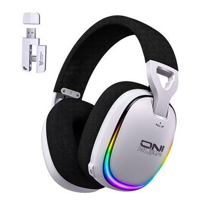 Audífonos Gamer Inalámbricos Onikuma GT805 Blanca| 4 en 1 | Mic Oculto ENC | 60H Batería | PS5, PC, Switch, Móvil