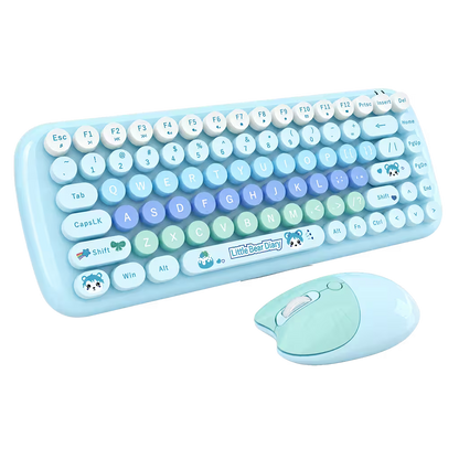 Combo Teclado y Mouse Inalámbrico MOFII Candy — Azul | 2.4G Silencioso 1200 DPI Compacto