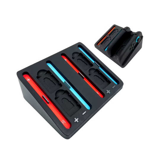Base de Carga Joy-Con Nintendo Switch 2 – 4 Mandos Simultáneos | LED Bicolor | USB-C | Slot Tarjeta
