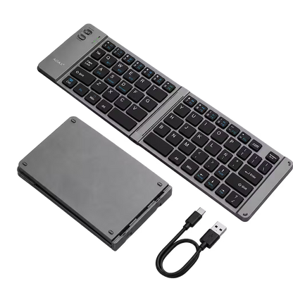 Teclado Plegable Bluetooth AOAS A-1006 Negro – Compacto | QWERTY con Ñ | BT + USB | Portátil